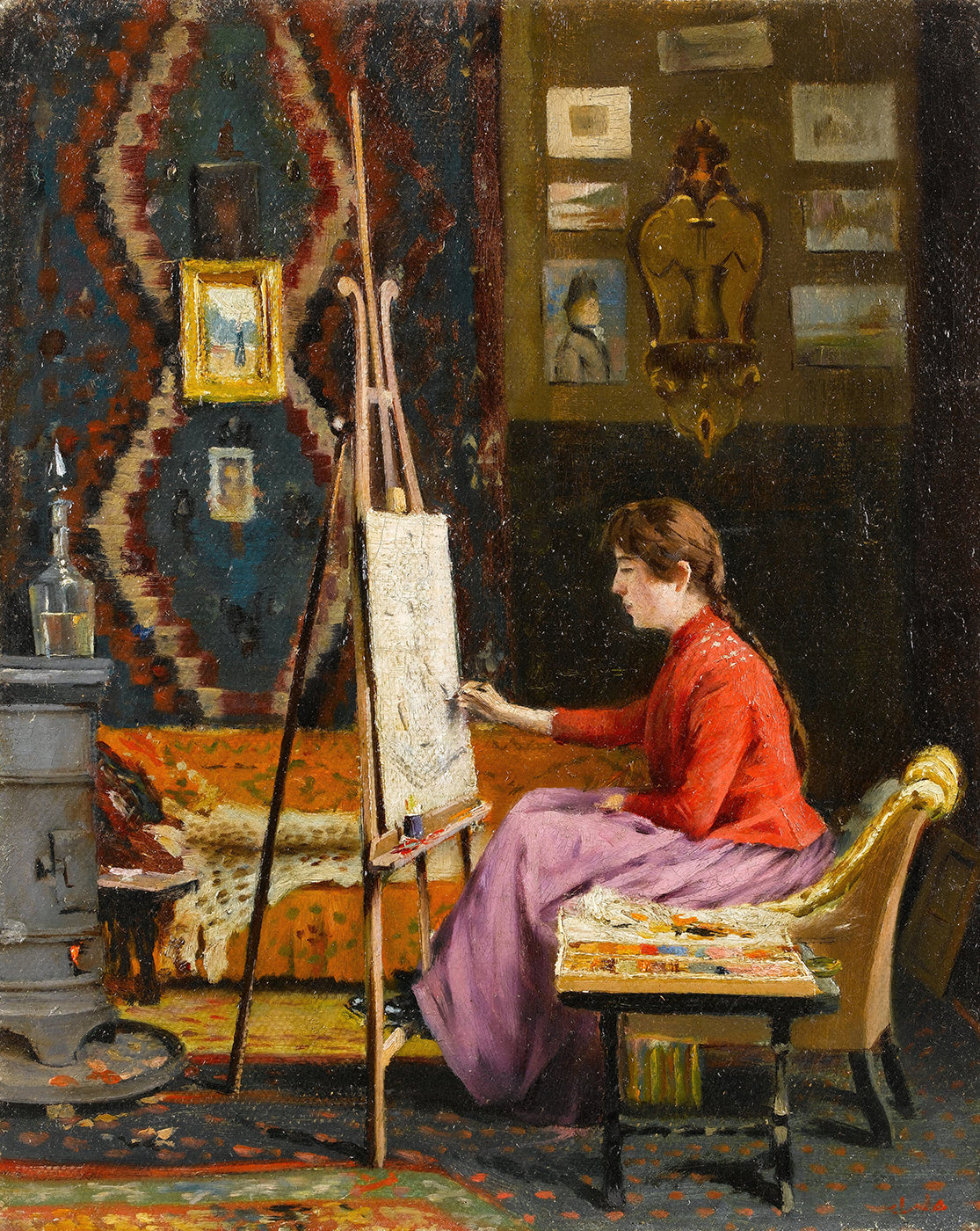 A painting of a studio.