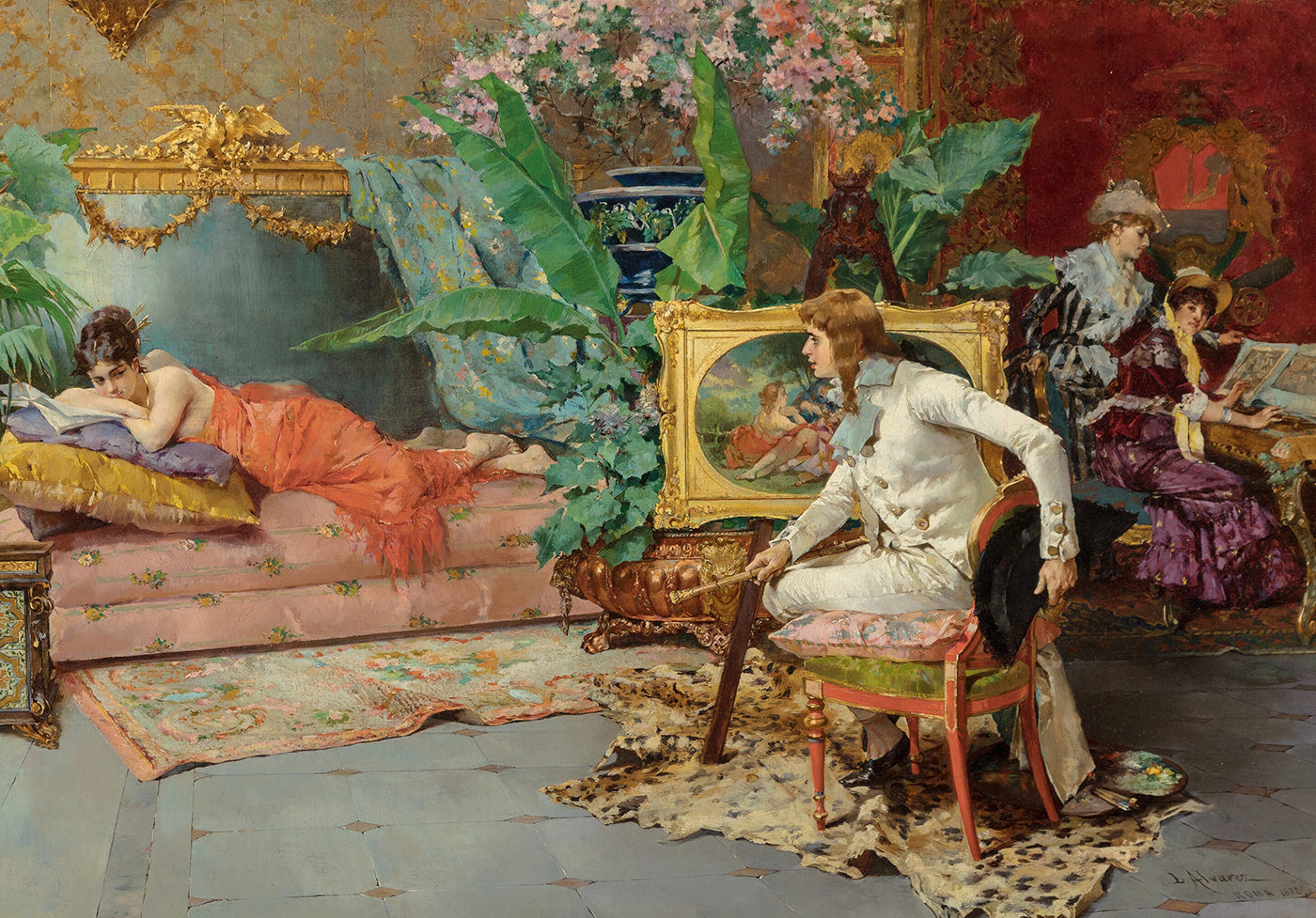 A painting of a studio.