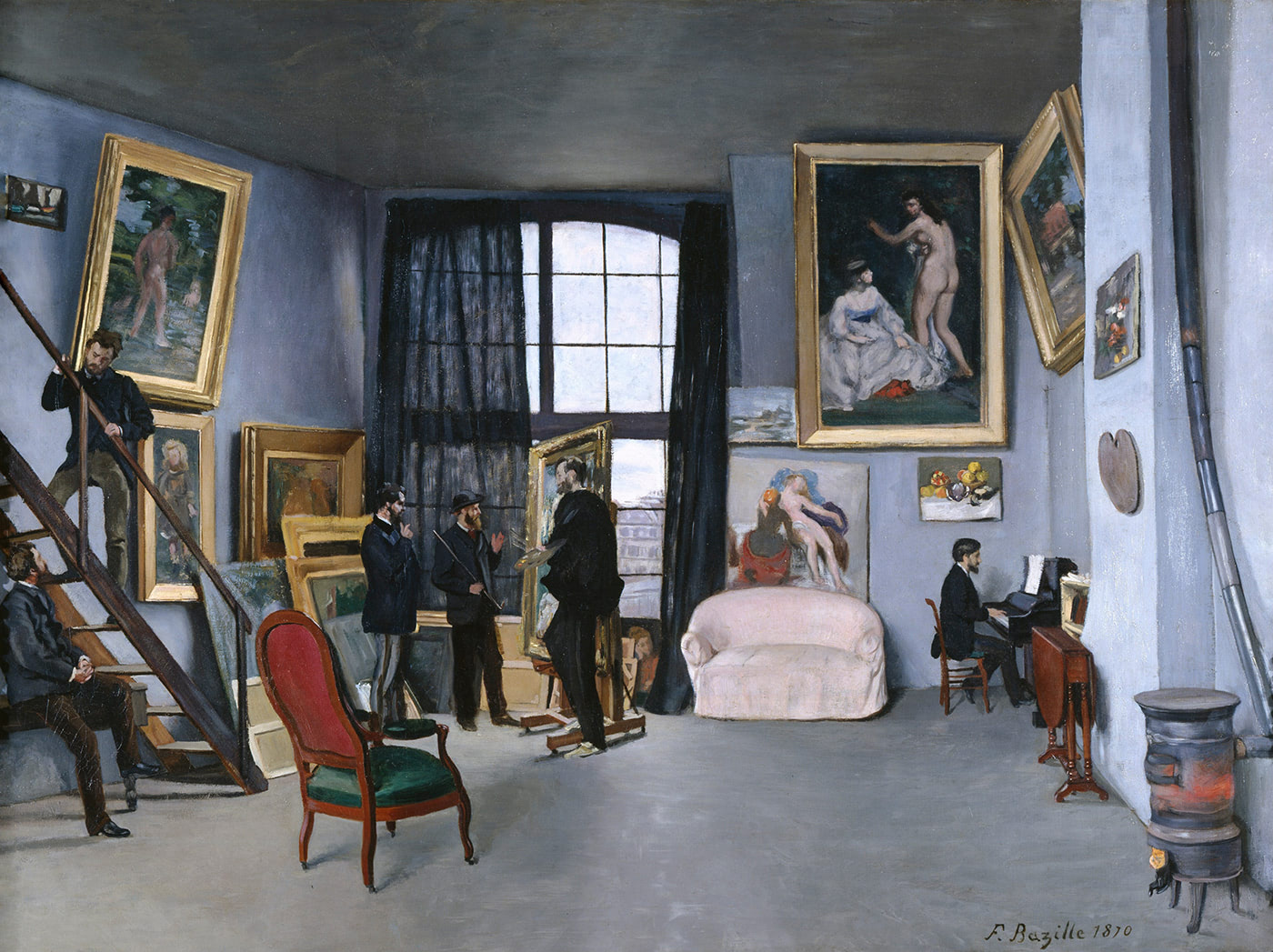 A painting of a studio.